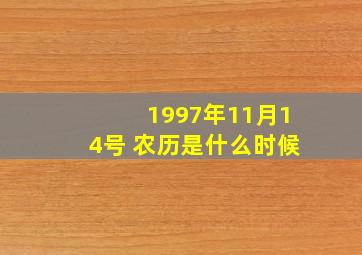 1997年11月14号 农历是什么时候